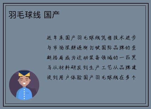 羽毛球线 国产
